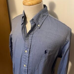 Polo Ralph Lauren Herringbone Blue Oxford Shirt